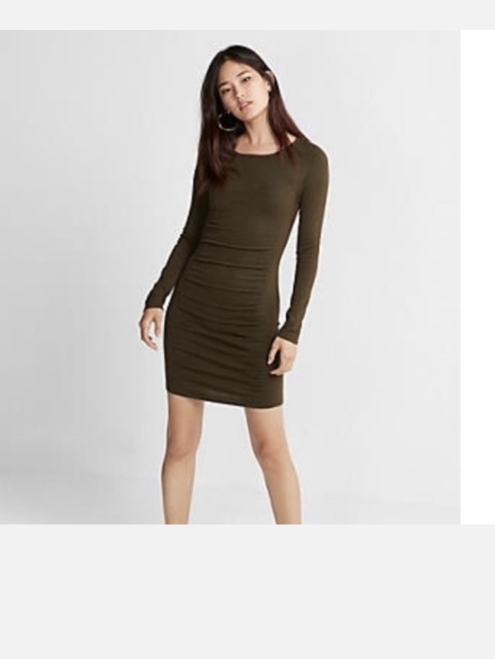 Express Olive Bodycon Sweater Dress - Womens XS
